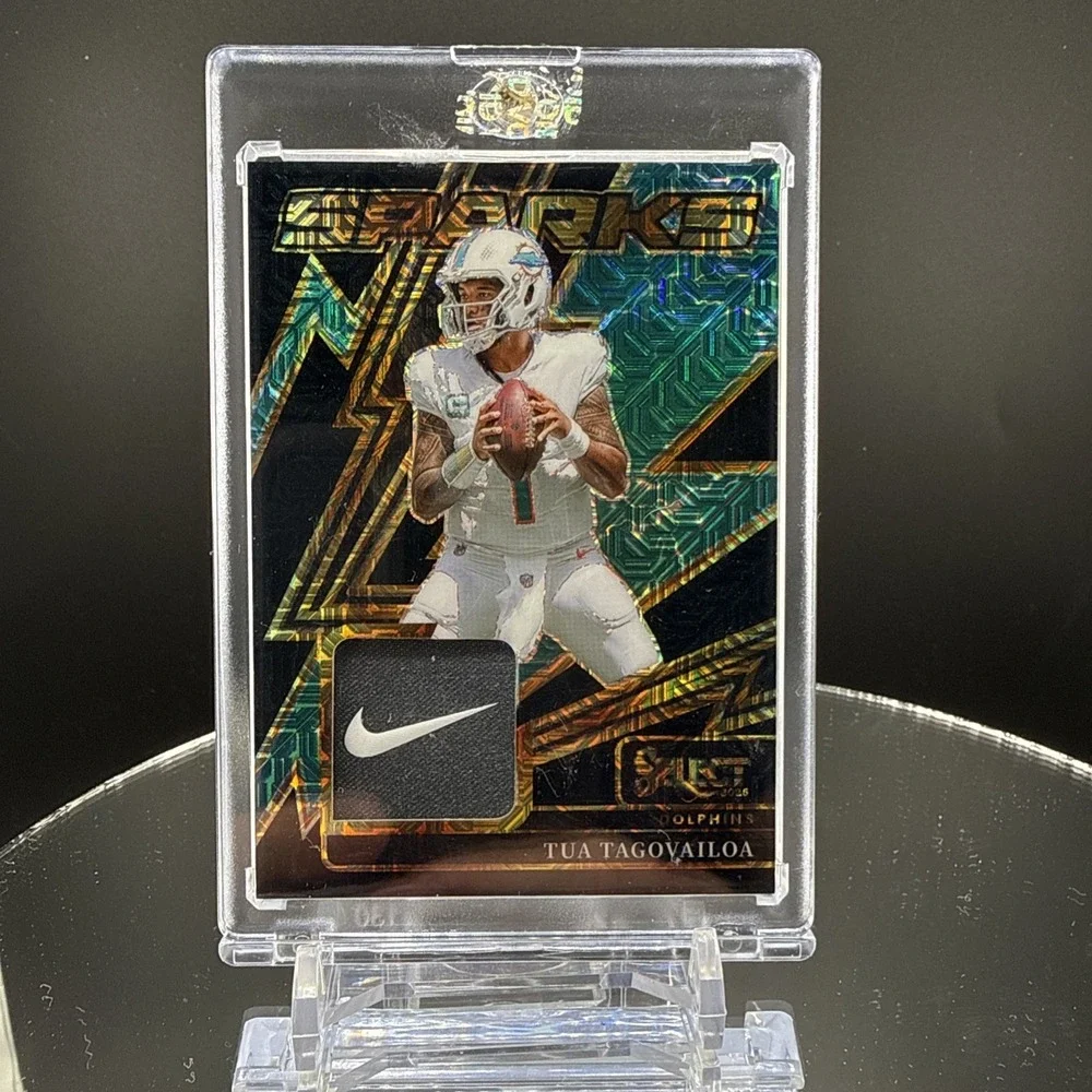 2025 Panini Select Tua Tagovailoa Sparks Green Nike Swoosh Relic 1/1 #SPK-TTA